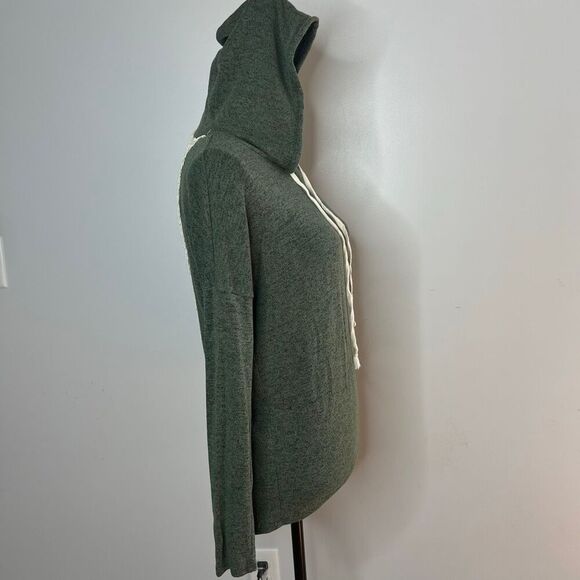 Windsor Heathered Forest Green Crochet Open Back Sweater Hoodie, Women’s Small - Picture 6 of 8
